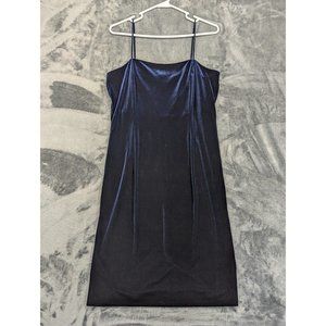 VTG R&M Richards Dress Womens 12 Dark Velvet Midi 90s Y2K Whimsigoth Goth Blue